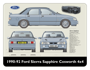 Ford Sierra Sapphire Cosworth 1990-92 Mouse Mat